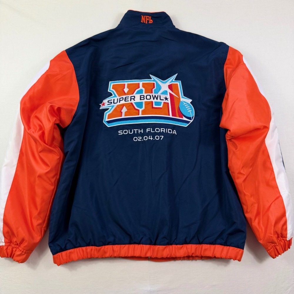 Rare Vintage NFL 2007 Super Bowl XLI Jacket Men XL Indianapolis Colts Miami Y2K